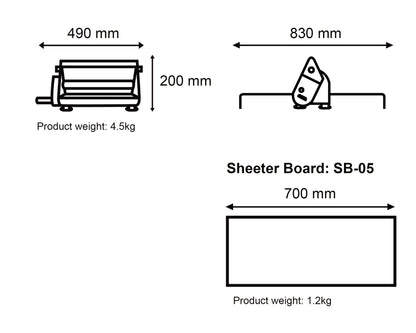 Teigausrollmaschine RS101 mit Teigausrollbrett