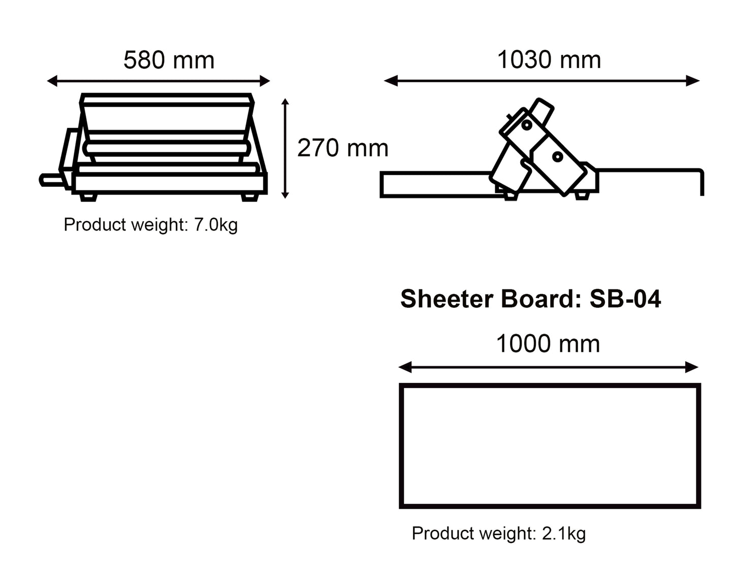 Manual Dough Sheeter RS201 with a Sheeter Board