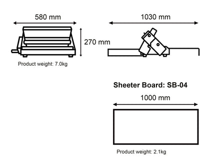 Manual Dough Sheeter RS201 with a Sheeter Board