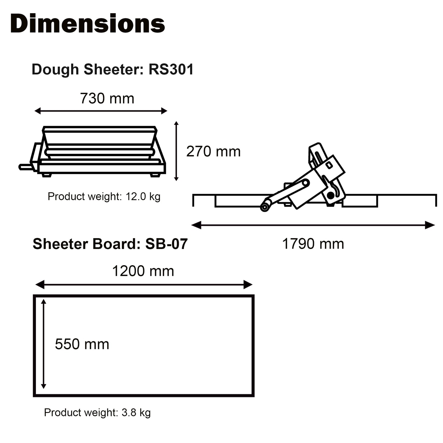 Dough Sheeter RS301 with a Sheeter Board